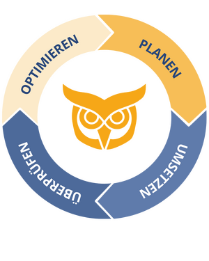 Saphira Security arbeitet nach einem Kreislauf-Modell: Planen, Umsetzen, Überprüfen, Optimieren